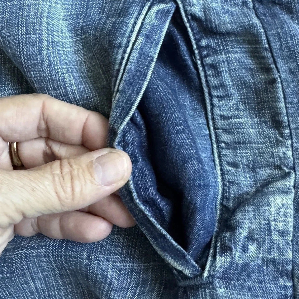 Cloth & STONE 慢跑女式大号褪色蓝色复古轻便 Tencel 长裤 — 第 2/4 张图片