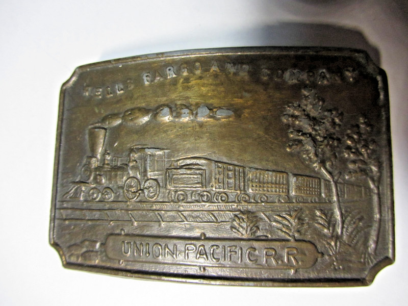 Wells Fargo & Co Union Pacific RR Brass Belt Buckle                          104