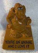 Vintage 70s Wallace Berrie Co “You’re An Animal And I Love It” Ape Figurine 7524