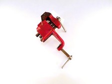 Vintage Brink & Cotton 149-8 Clamp-On Bench Vise Cast Iron Made in USA Red Tool