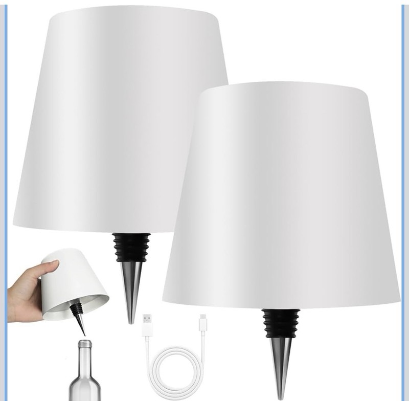 2 Pack Wine Bottle Lamps,  New Warm White And More,  Wireless + Bottles