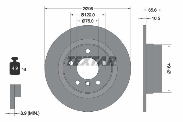 2X Textar Bremsscheibe 92133103 FüR BMW-image