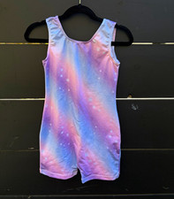 Girls Galaxy Sparkle Gymnastics Biketard Leotard Size 5-6