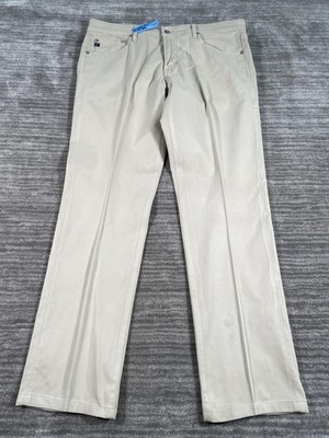 AG Adriano Goldschmied Everett Jeans Mens 36 Beige Slim Straight Stretch Denim