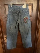 JNCO M1932DOM Dragon Jeans 32x30 Vintage 90s Wide Leg Rare Embroidered Y2K Mint