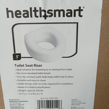 Enhanced Comfort 5" Raised Round Toilet Seat Riser for Seniors