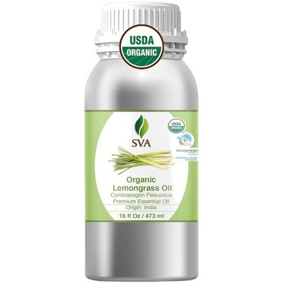 SVA Organic Lemongrass Oil - Aromatherapy & Massage - 16oz