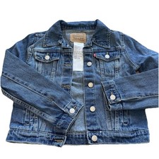 Levi's Kids Boy Girls Denim Jacket Size M 10-12 Blue Jean Long Sleeve