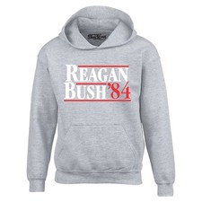 Reagan Bush '84 Retro Hoodie Presidential Campaign Vintage Sweatshirt