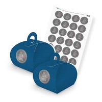 Itenga Set Wir Sagen Danke M26 24X Geschenkbox Karton Mit Griff Blau Und Sticker