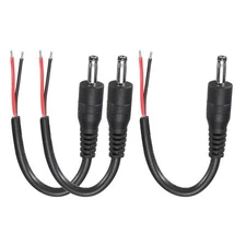 3pcs DC Power Pigtails Cable 3.5mm x 1.35mm Male Barrel Plug Connector to Bar...