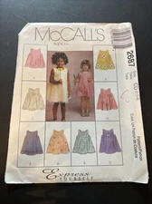 McCalls Sewing Pattern Dress A Line No Sleeve Child 2 Precut 2687