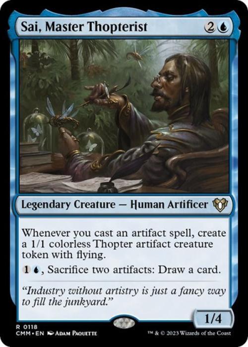 Sai, Master Thopterist -Foil Light Play English MTG Commander Masters
