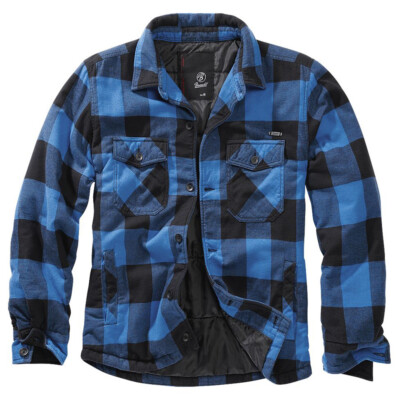 Brandit Jacket Lumberjacket in Black/Blue