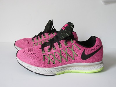 Nike Zoom Pegasus 32 Pink Black Running Shoes 749344-600 Women's 10M