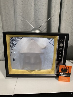 2024 Halloween Horror animatronic tv Decor, 3D Witch Pushing In & Out Of Screen