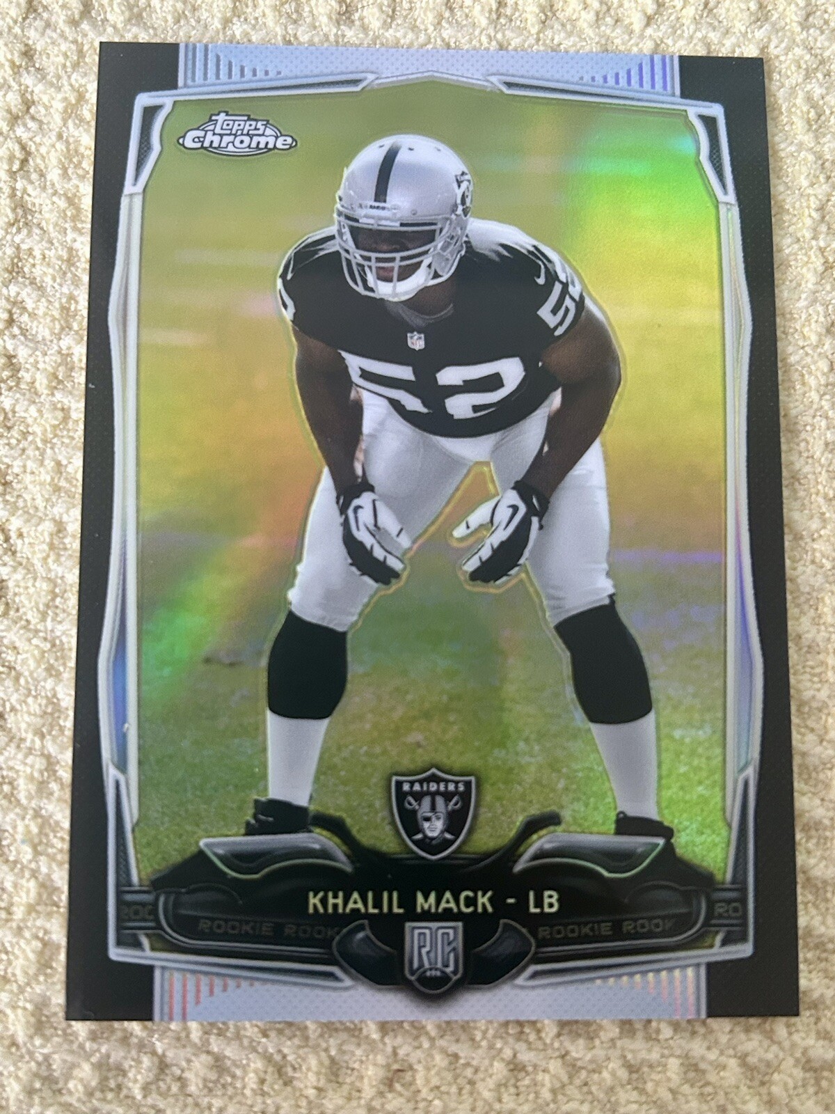 2014 Topps Chrome Khalil Mack BLACK Refractor Rookie Card RC /299 COLOR MATCH