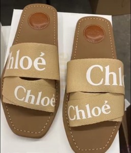 woody flat logo ribbon slide sandals
