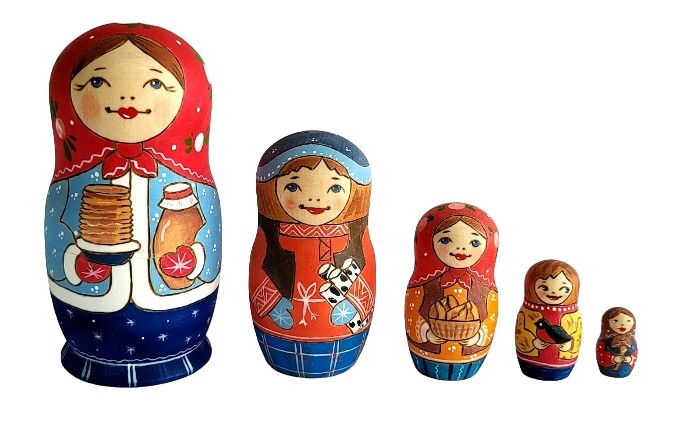 Matriochka russe ancienne – lot de 12 poupées – fait main - Collection
