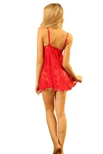 Womens Bare lace Sexy lingerie Nightwear Red Sleepwear Babydoll Underwear Suits