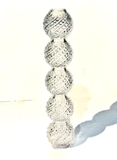 New- 50 yr old German Made 9" Long x 1-7/8" D Hobnail Clear Glass Column, Break