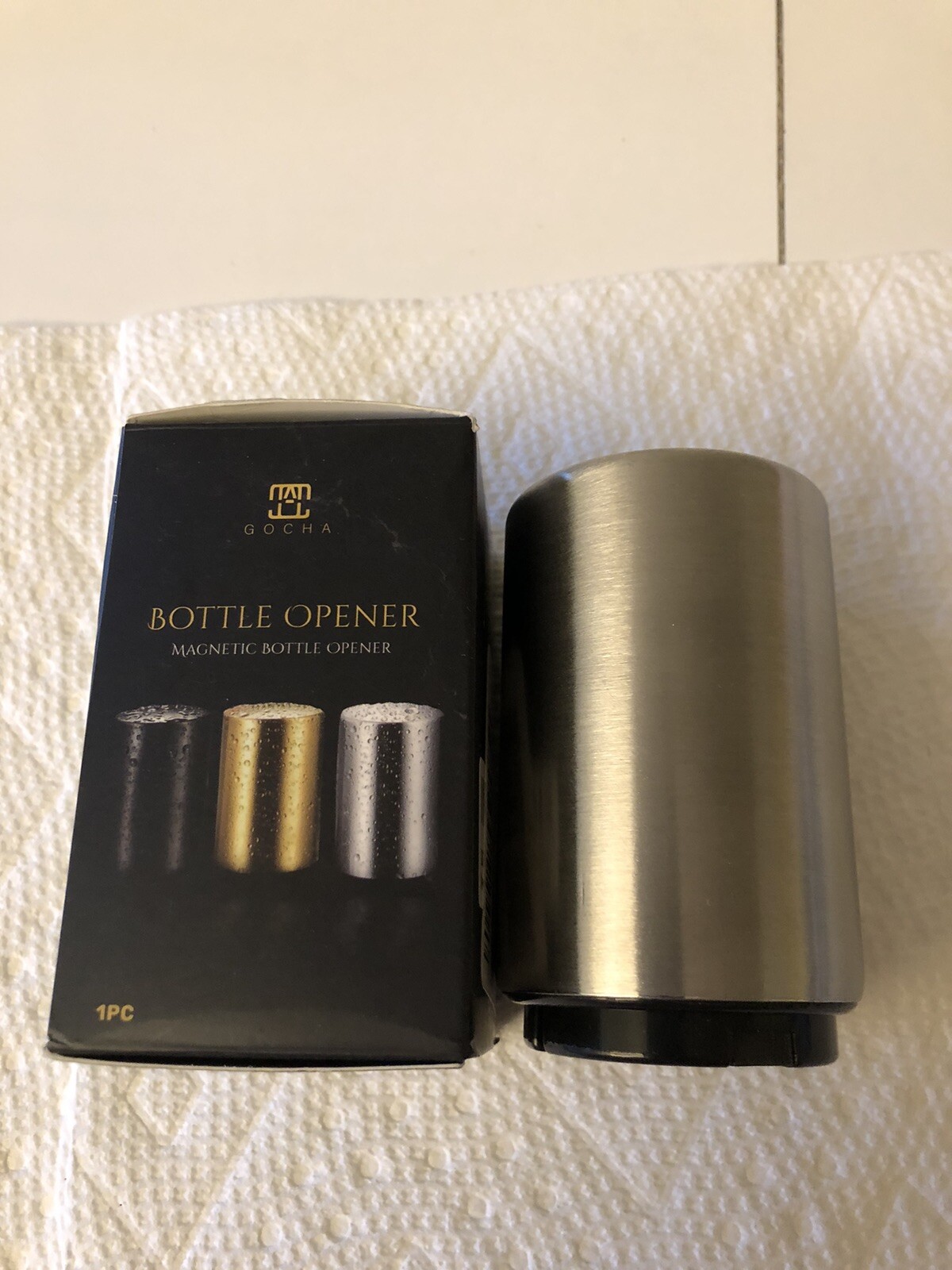 GOCHA Magnetic Bottle Opener with Push & Pull Magnet in Premium Stainless Steel Brand New in Box