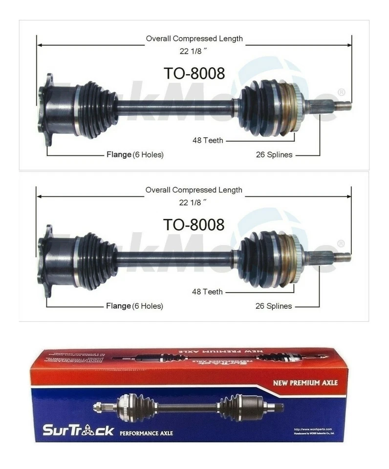 Juego de ejes delanteros TrakMotive para Toyota Previa AWD 1991-1997 Foto 4 de 4
