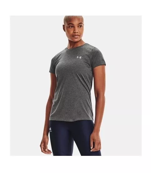 NWT Under Armour Womens Bubble Tech SSC Loose Carbon Gray T-Shirt Size XL  UA66