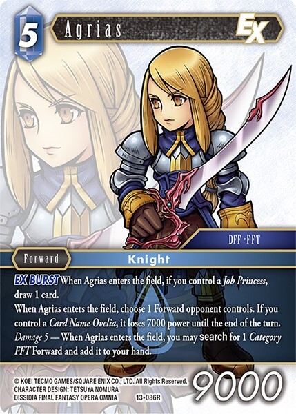 Agrias 2頭 Agrias [Final Fantasy TCG] Card - SQUARE ENIX [NEAR MINT] 13-086R