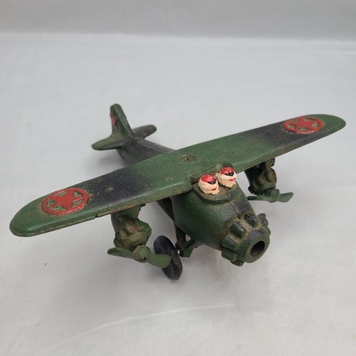 Antique Cast Iron Military Airplane 3 Propellor missing Propeller eBay