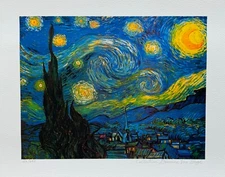 Vincent Van Gogh STARRY NIGHT Estate Signed Limited Edition Giclee Art 12" x 16"
