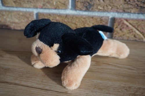 Mary MEYER Plush Puppy Dog Black & Brown Rottweiler 8" Small Stuffed Animal Toy