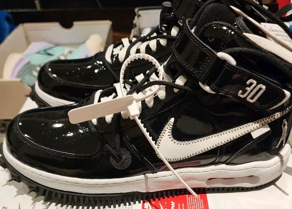 OFF WHITE X NIKE Nike x Off White Air Force 1 Mid Sheed Nero Bianco DR0500 001 Uomo Taglia 12 5