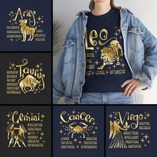 Zodiac Sign T-shirt Qualities Horoscope Astrology Clothing Gift Birthday Tee