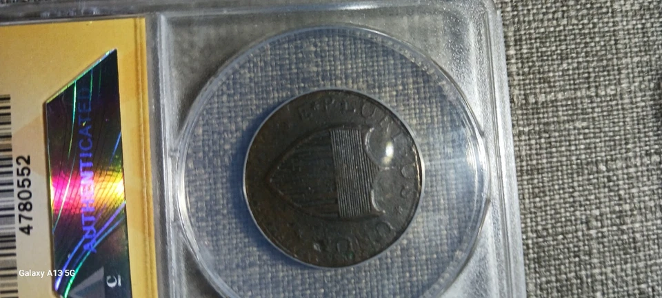 1787 NEW JERSEY RARE STRAIGHT PLOW MARIS 64-1 - Image 4 of 4