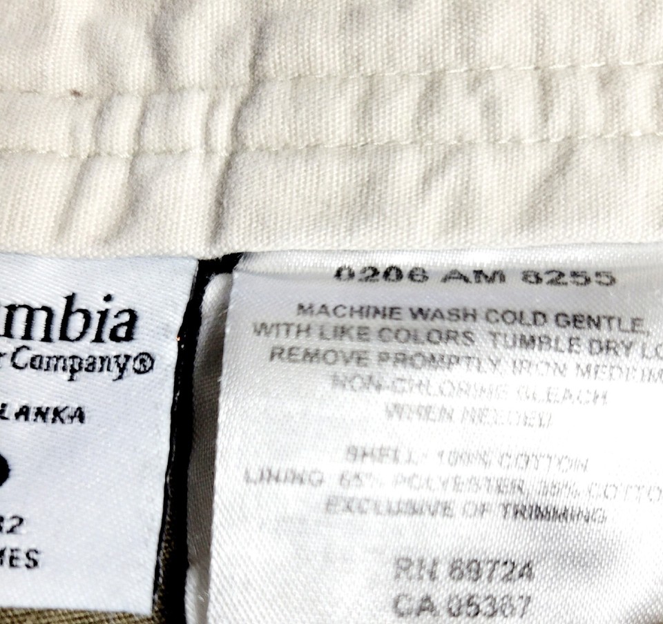 Columbia Hiking Sportswear Mens Pants Size 32x32 RN 69724 Flat Front