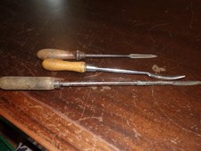 Lot 3  tournevis ancien  à bois / travaillé le bois ( 44 , 33 et 31,5 cm )