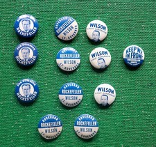 Lot of Political Buttons - Rockefeller/Wilson Collection
