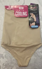 Maidenform 2XL DMS707 Tame Your Tummy High Waist Shaping Thong Beige New
