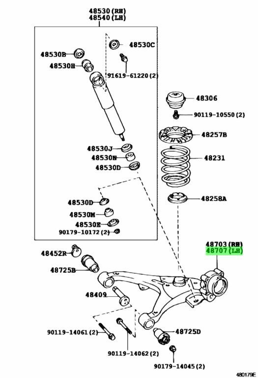 Toyota OEM Rear Suspension Arm Set LH & RH 48703-26060 / 48707
