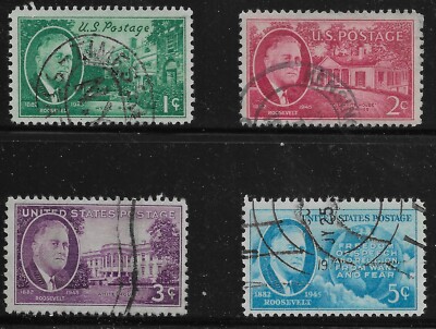 US Scott #930-33, Singles 1945 FDR Complete FVF Used | eBay