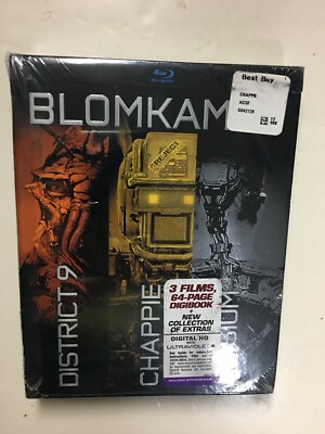 Chappie/District 9/Elysium (Blu-ray Disc, 2015, 3-Disc Set) NEW Digibook