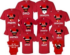 Christmas SHIRTS Mom And Dad Mickey& Minnie matching funny cute T-Shirts S-4XL