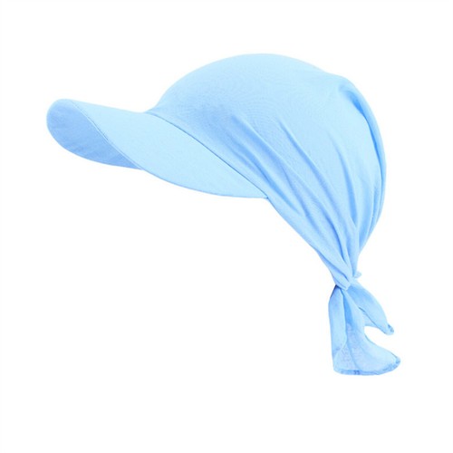 Women Head Wrap Bandana With Visor Cap Brim Turban Solid Scarf Baseball Sun Hat - Picture 17 of 17