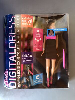 Mattel 2013 Barbie Digital Dress  Doll Designs Move Music New