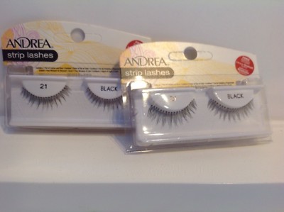2X   Andrea Strip Lash Pair Style 21 black Includes Adhesive New Sealed 