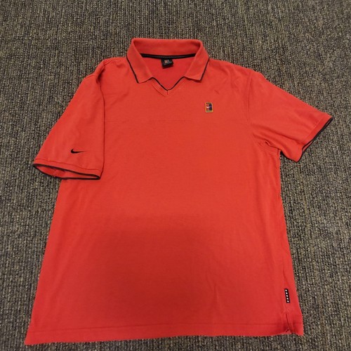 Vintage 90s Nike Challenge Court Tennis Short Sleeve Polo Shirt Mens Large Red - Picture 3 of 8