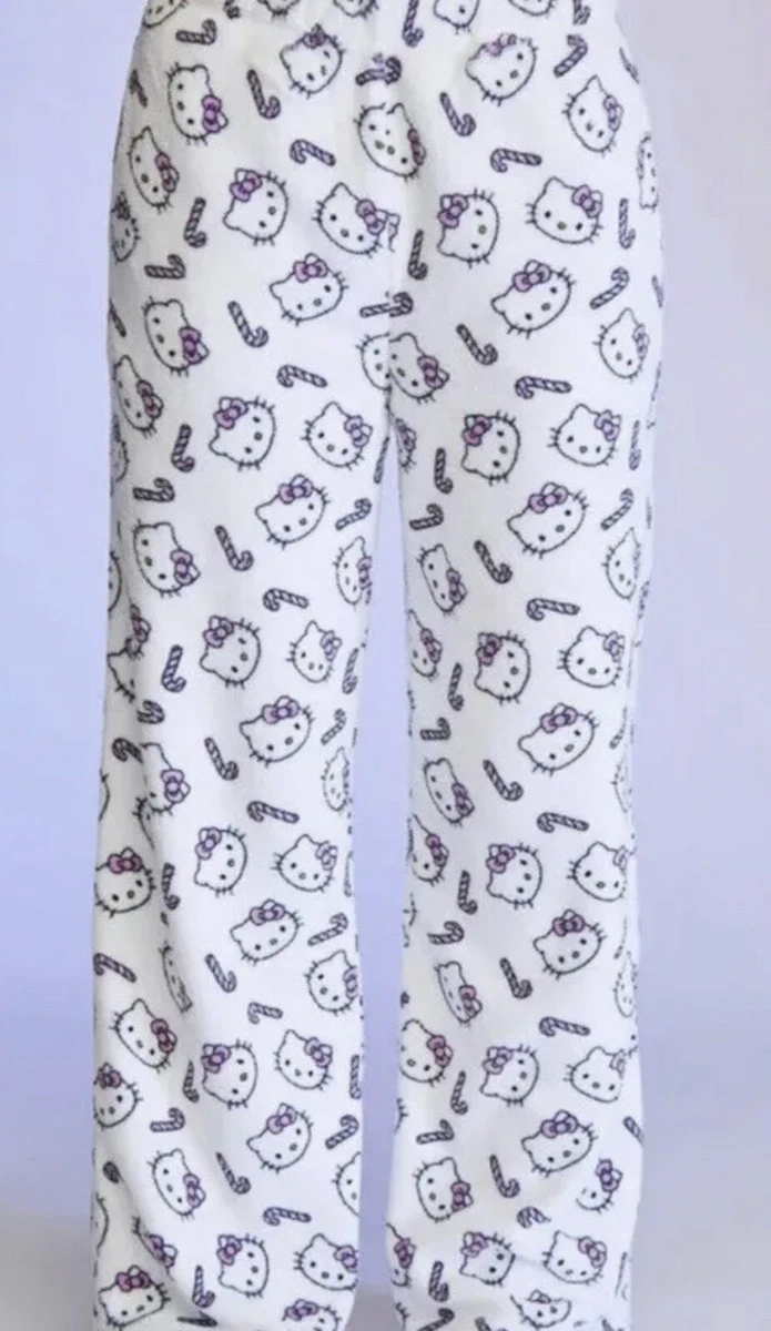 Hello Kitty & Friends x Forever 21 Holiday Fuzzy White Pajama Pants SMALL