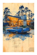 1960s Mid Century Modern Future Concept Art Print BPV2