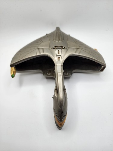 1992 The Franklin Mint Star Trek Next Gen "ROMULAN WAR BIRD" Pewter Space Ship - Picture 4 of 9
